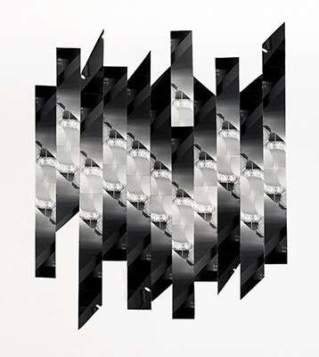 silver gelatin photo collage, Diagonals, by Adrienne Moumin.