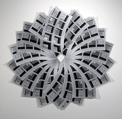 3-D silver gelatin photo collage, Fan of the Hirshhorn (Large), by Adrienne Moumin.