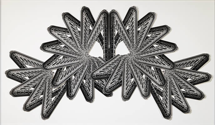 3-D silver gelatin photo collage, Flatiron Frieze, by Adrienne Moumin