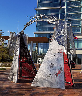 public art, Meet Me at the Triangles, by Adrienne Moumin.